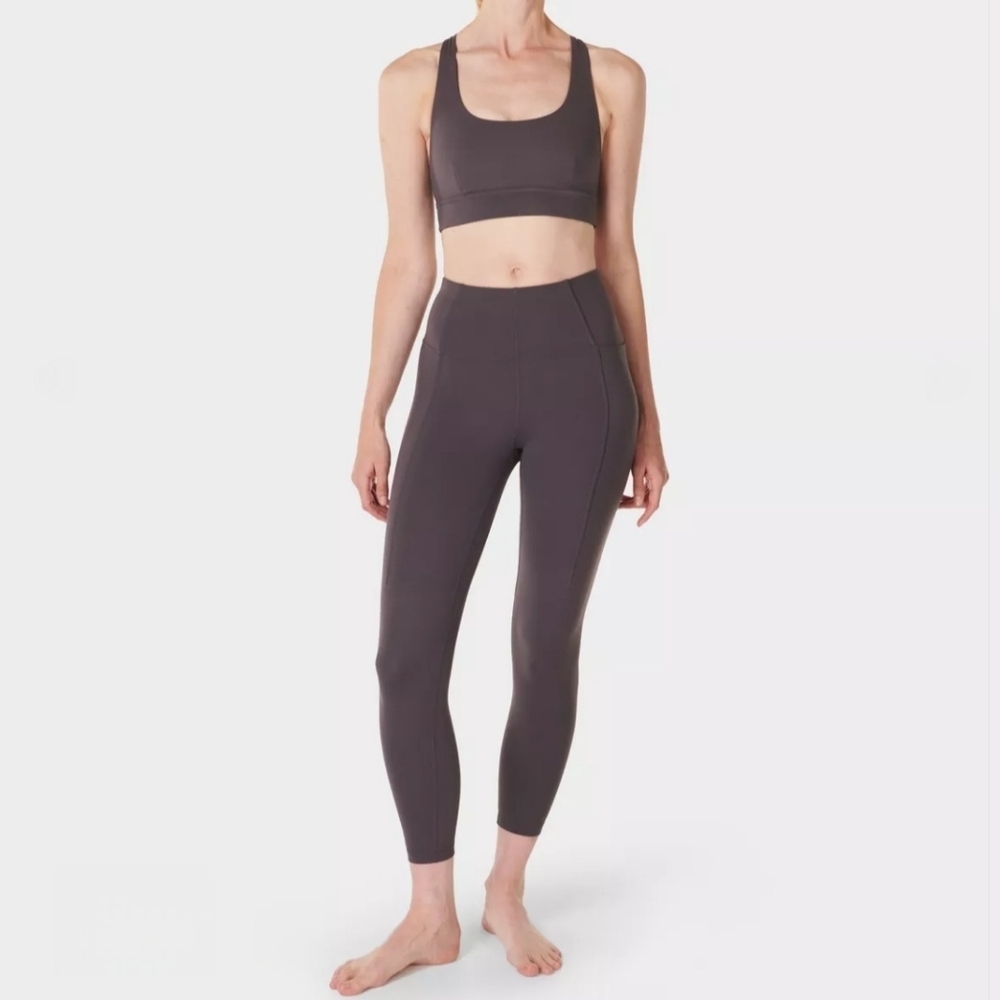 Sweaty Betty Super Soft Leggings 8 Gray 7/8 Yoga Pilates Athleisure Activewear